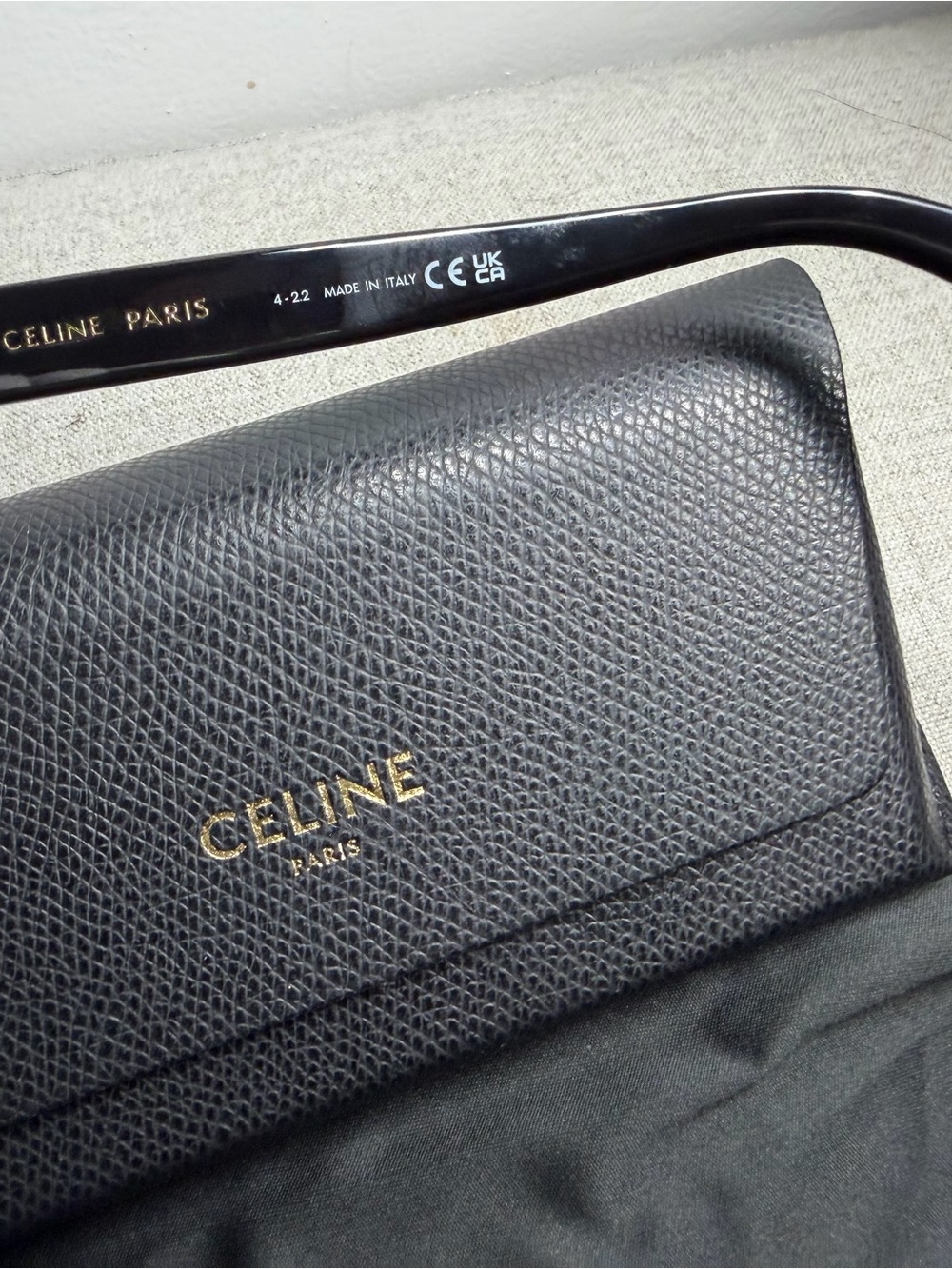 NEW CELINE CL401931 SIDE LOGO CAT EYE S193 OVAL SUNGLASSES IN ACETATE - Picture 8 of 10
